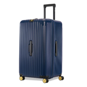 EUME Trunk Check-in Medium Plus Luggage 66 Cm Trolley Bags Expandable to 74 Cm for Travel | German Bayer Polycarbonate (PC) 8 SilentRun Wheels Suitcase (Midnight Blue)