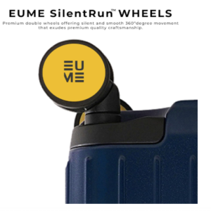 EUME Trunk Check-in Medium Plus Luggage 66 Cm Trolley Bags Expandable to 74 Cm for Travel | German Bayer Polycarbonate (PC) 8 SilentRun Wheels Suitcase (Midnight Blue)