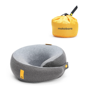 MOKOBARA The Travel Pillow Pure Memory Foam Neck Pillow, Comfortable and Breathable Cover, Machine Washable, Airplane Travel Kit (Seize The Gray)